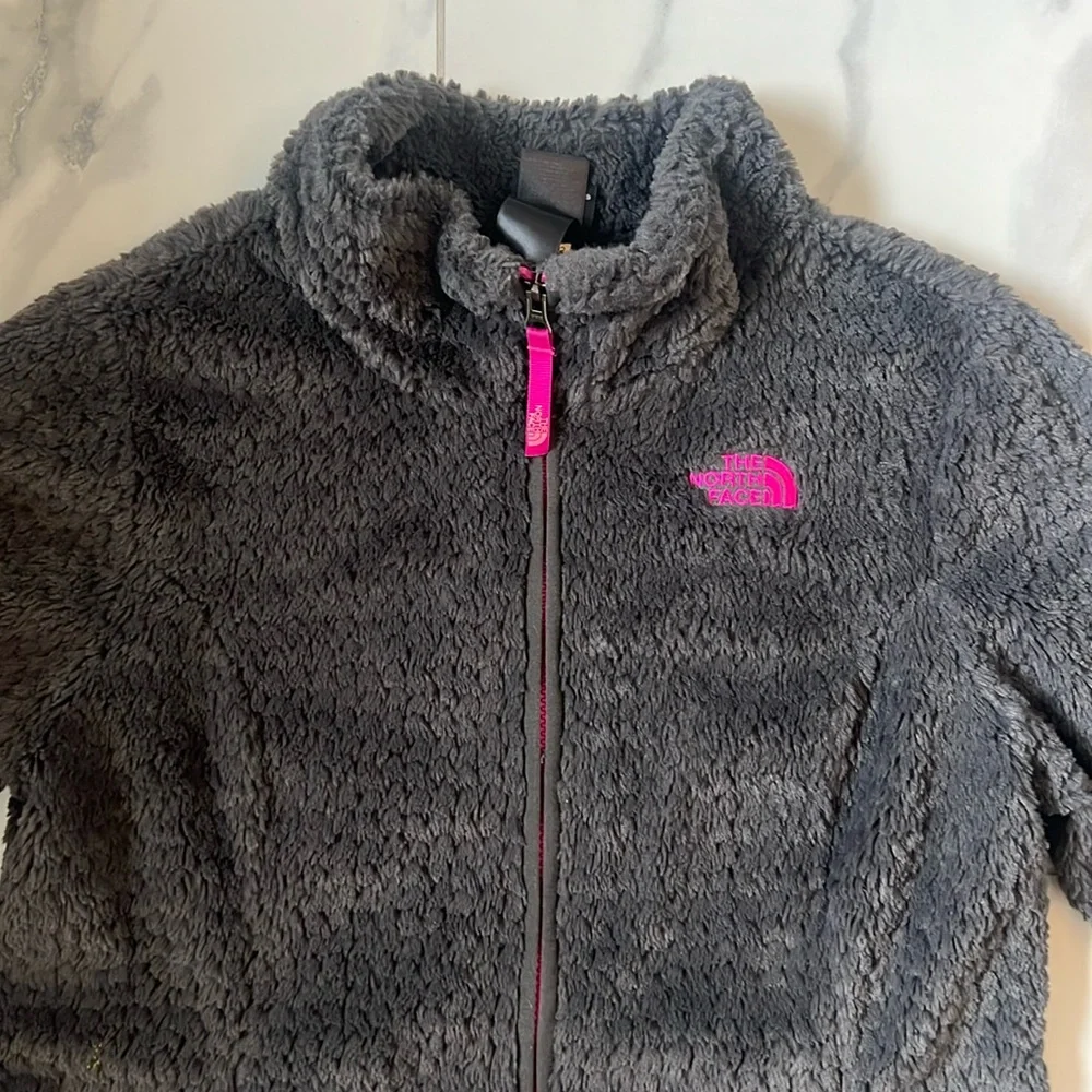 The North Face Laurel Fleece Full Zip Up Jacket In Dark Gray Girls’ Size L